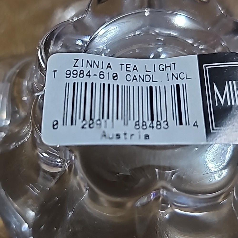 New Mikasa Zinnia Votive Tea Light Candle Holder Set of 2 Crystal Glass Elegant - Picture 5 of 6